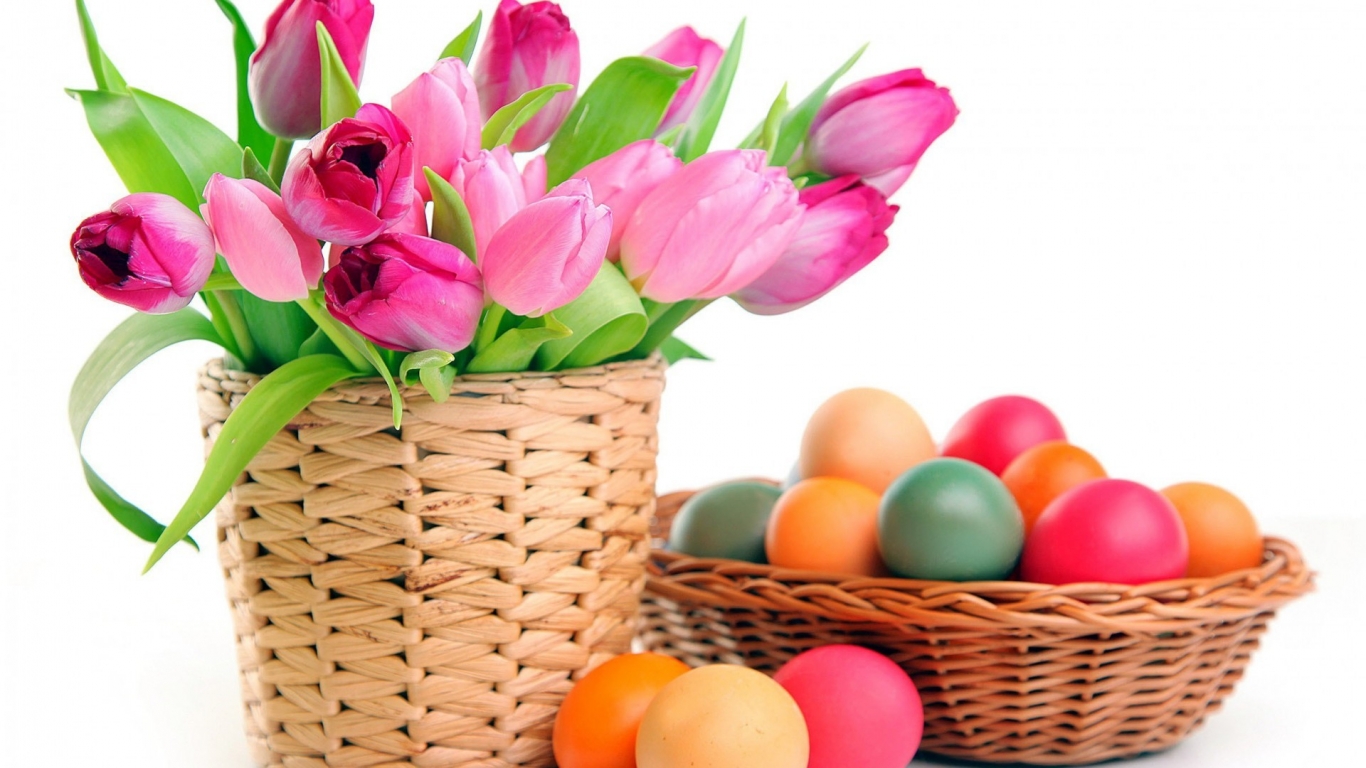 2014 Colourful Easter Eggs for 1366 x 768 HDTV resolution