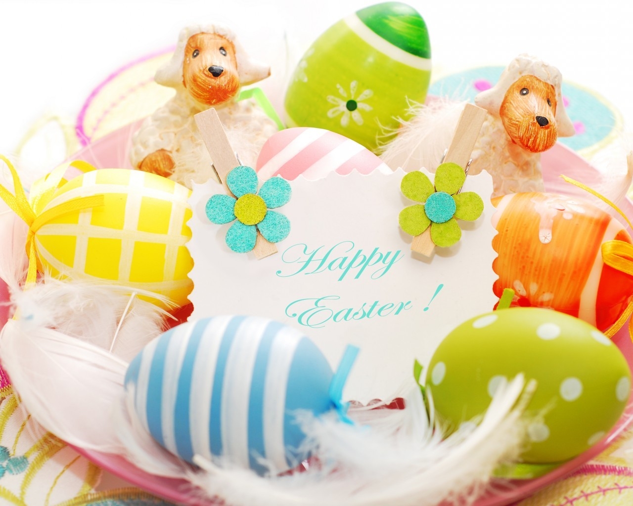2014 Happy Easter Decorations for 1280 x 1024 resolution