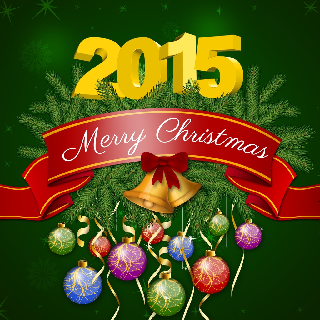 2014 Merry Christmas Poster for 1024 x 1024 iPad resolution