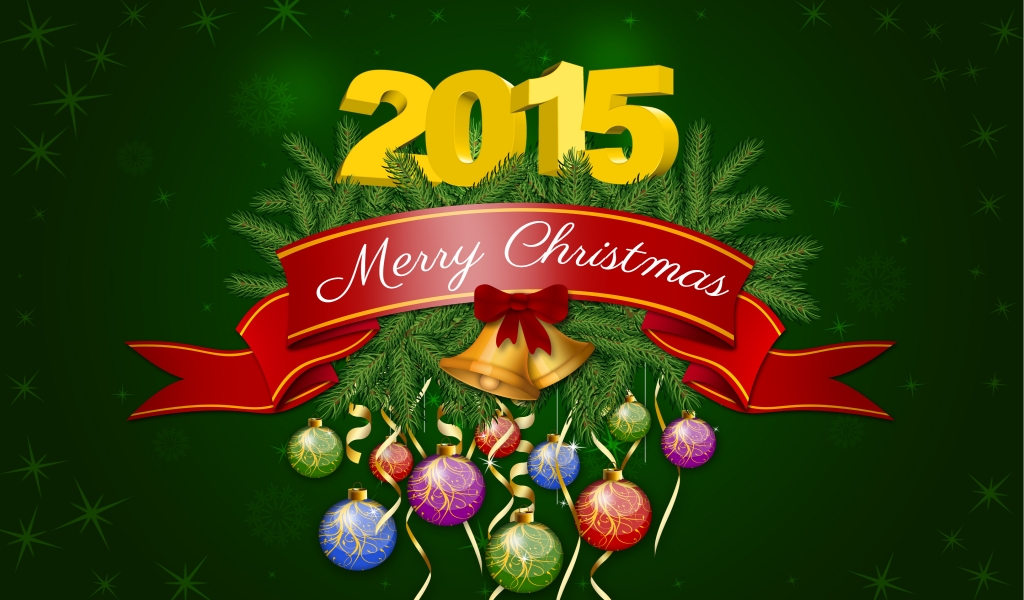 2014 Merry Christmas Poster for 1024 x 600 widescreen resolution