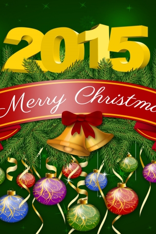 2014 Merry Christmas Poster for 320 x 480 iPhone resolution