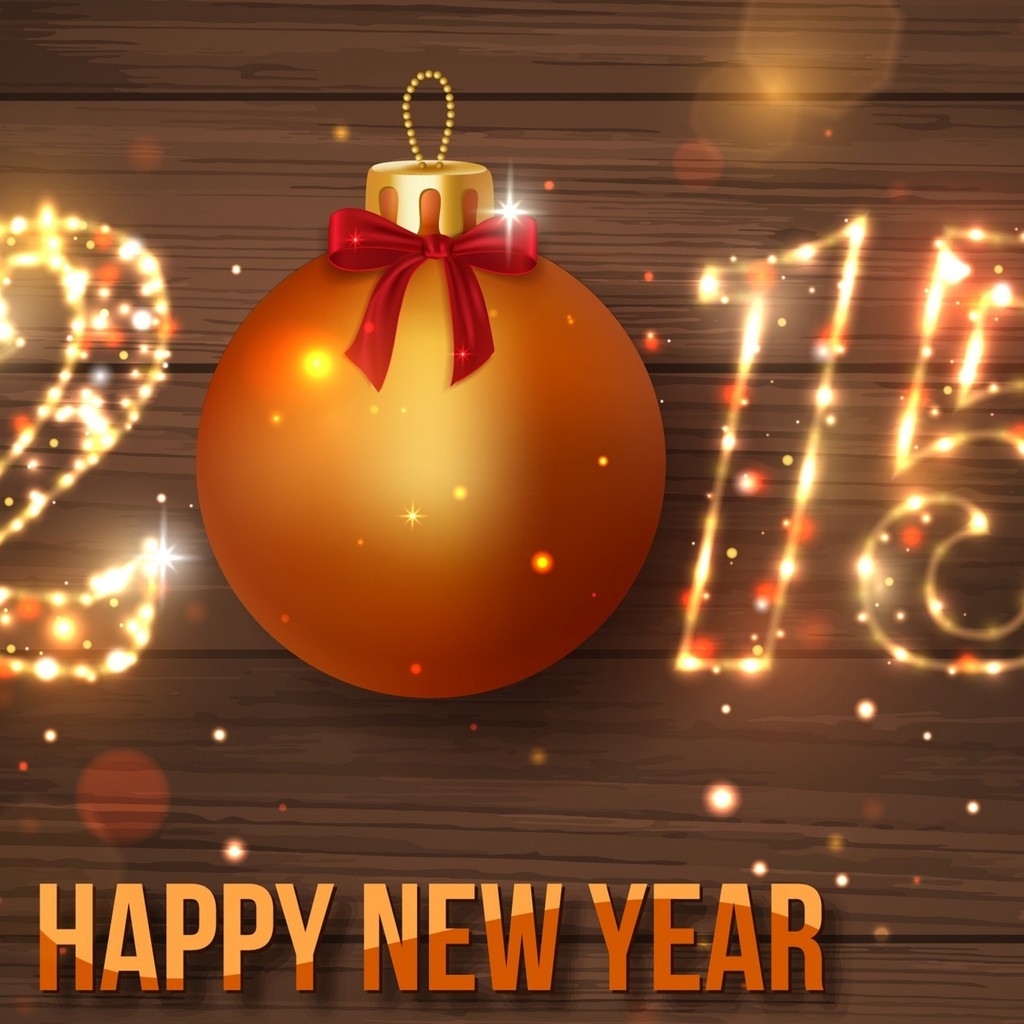 2015 Happy New Year for 1024 x 1024 iPad resolution