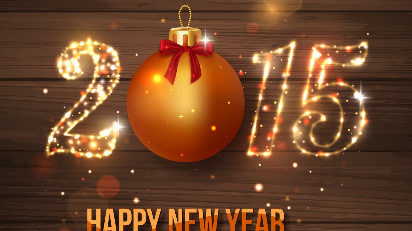 2015 Happy New Year for 1366 x 768 HDTV resolution