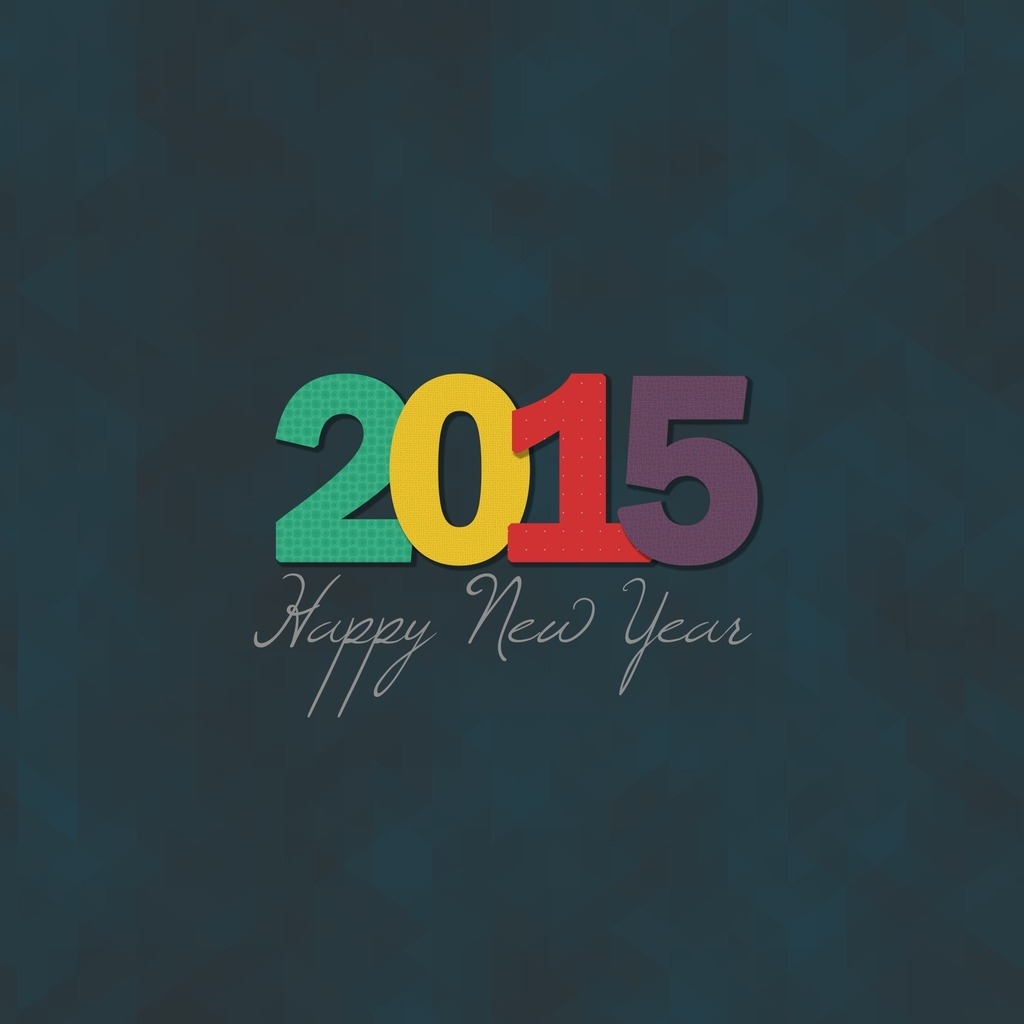 2015 Minimalistic New Year for 1024 x 1024 iPad resolution