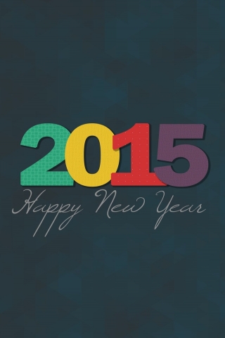 2015 Minimalistic New Year for 320 x 480 iPhone resolution