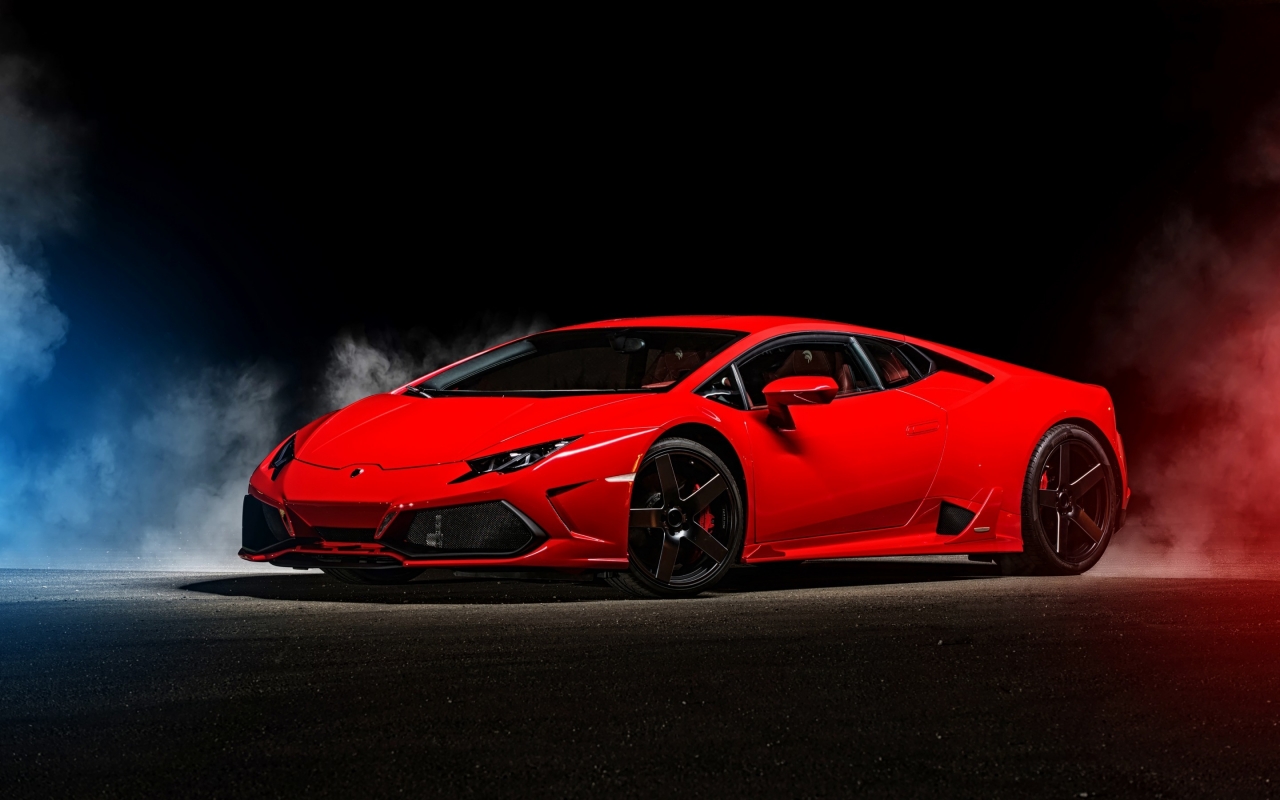 2015 Red Lamborghini Huracan for 1280 x 800 widescreen resolution
