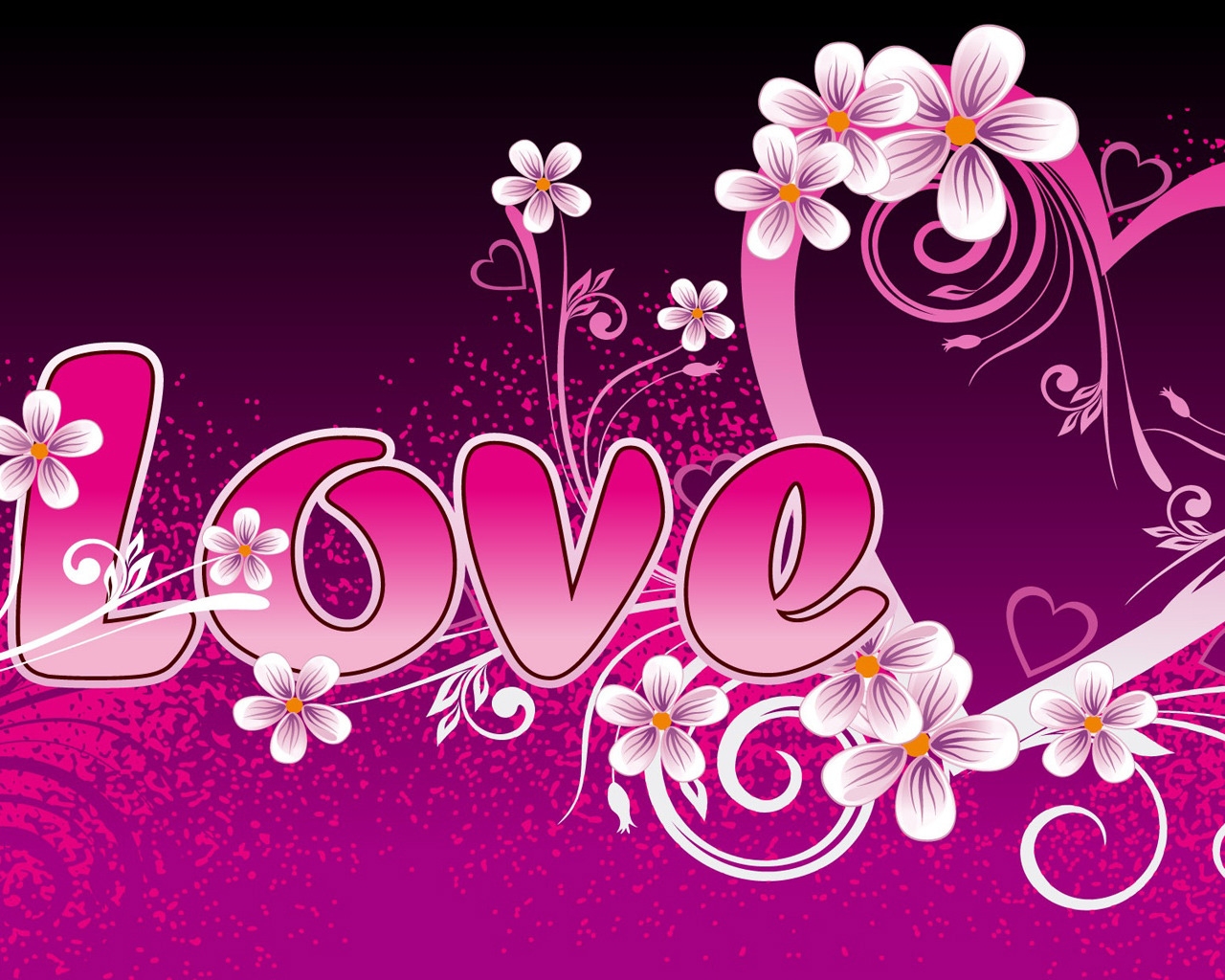 2D Love Heart Pink for 1280 x 1024 resolution