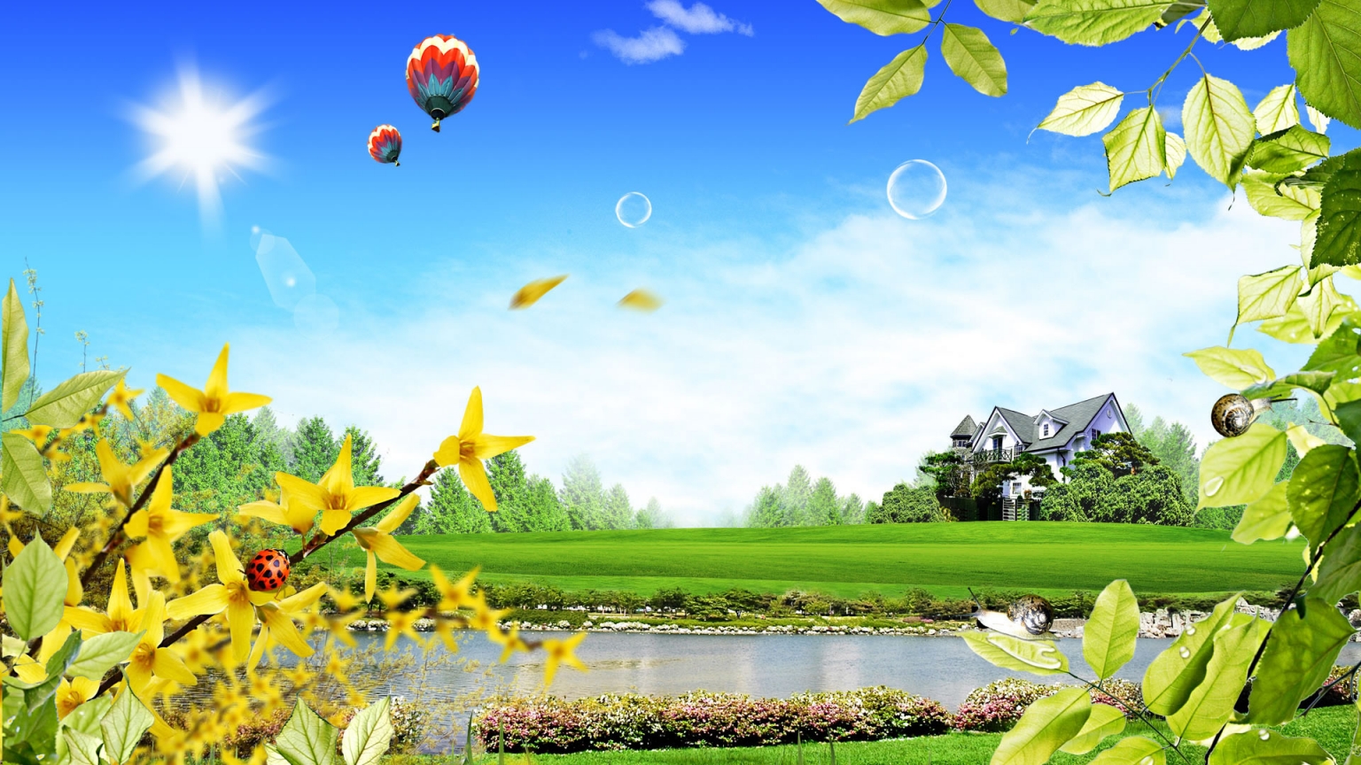 3D Beautiful Scenary for 1536 x 864 HDTV resolution