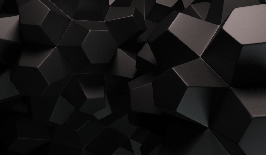 3D Black Polygons for 1024 x 600 widescreen resolution