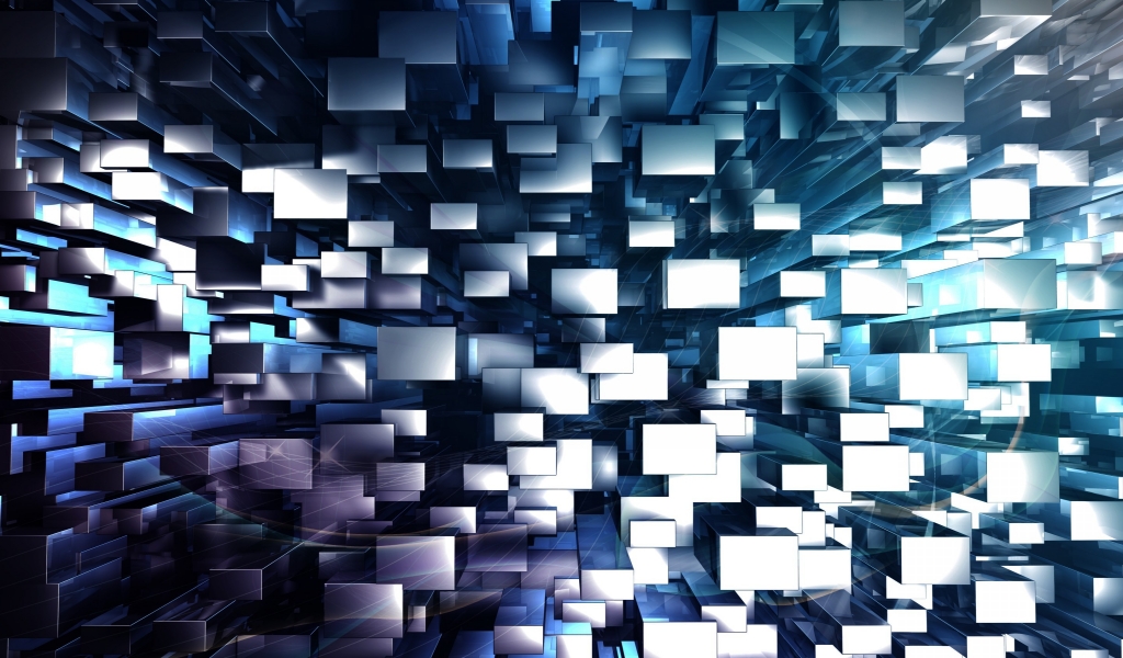3D Geometric Background for 1024 x 600 widescreen resolution