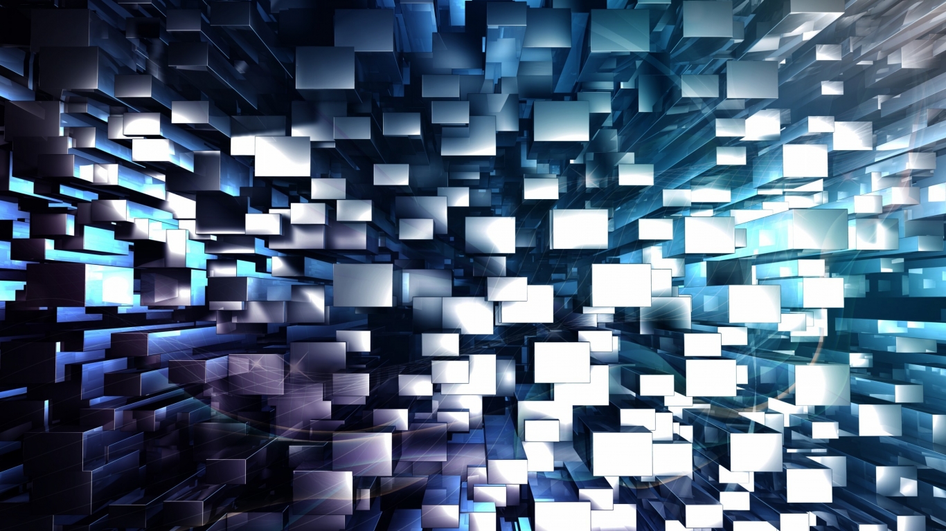 3D Geometric Background for 1366 x 768 HDTV resolution
