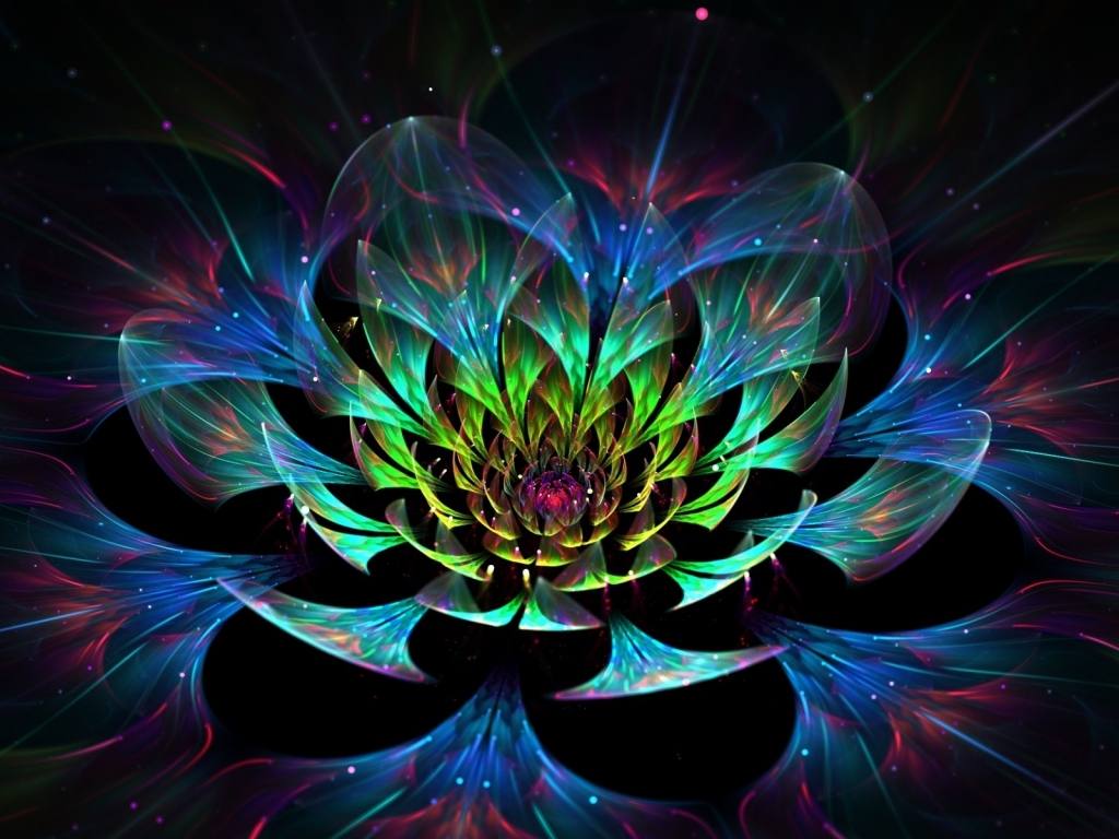 3D Lotus Flower for 1024 x 768 resolution