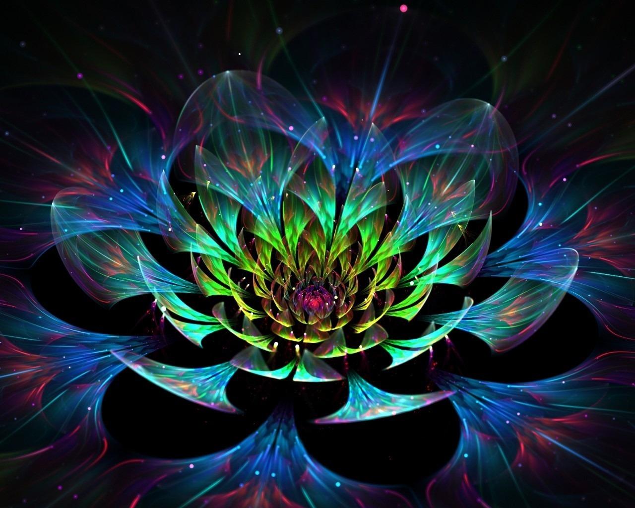 3D Lotus Flower for 1280 x 1024 resolution