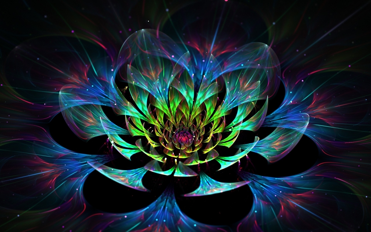 3D Lotus Flower for 1280 x 800 widescreen resolution