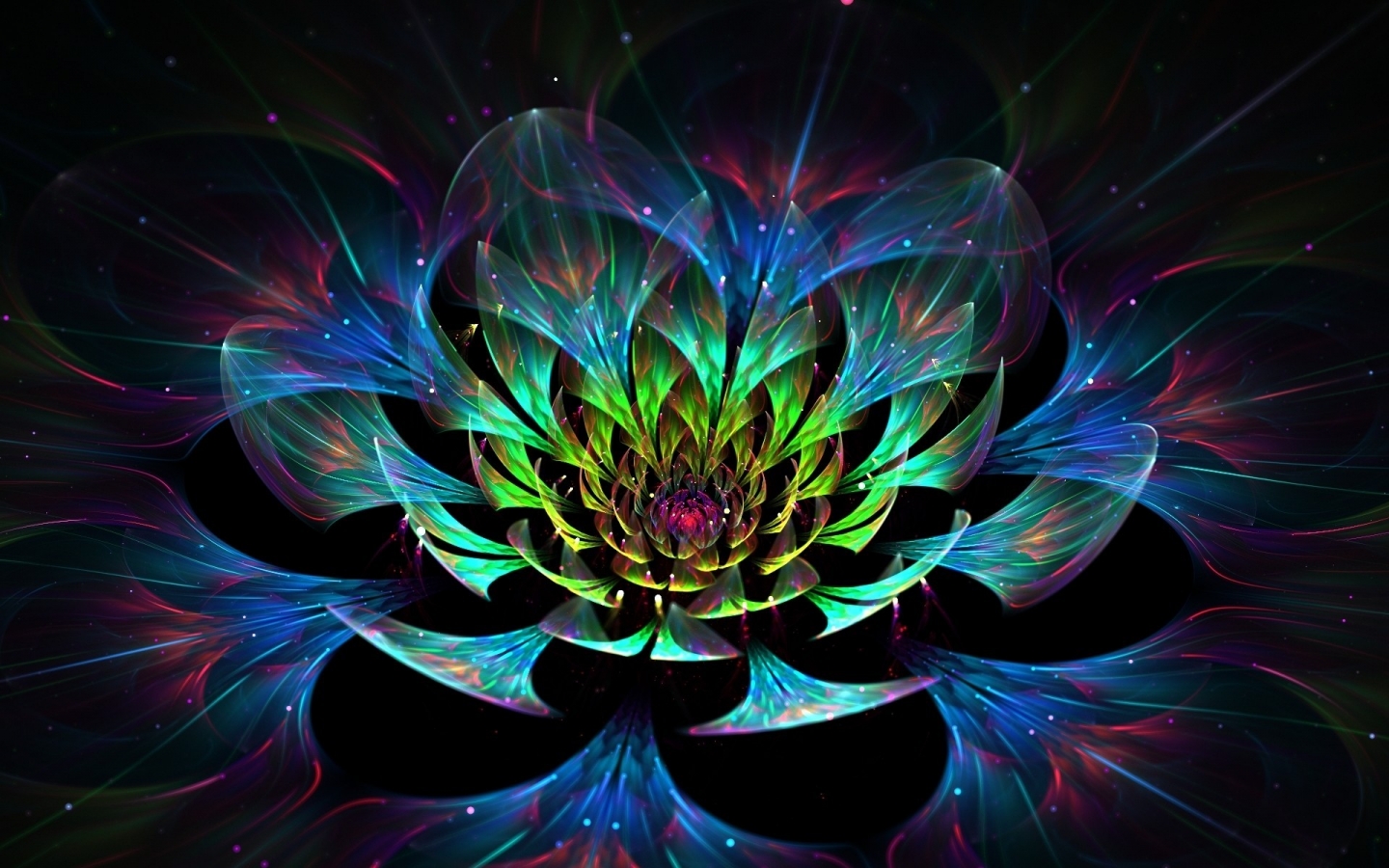 3D Lotus Flower for 1440 x 900 widescreen resolution