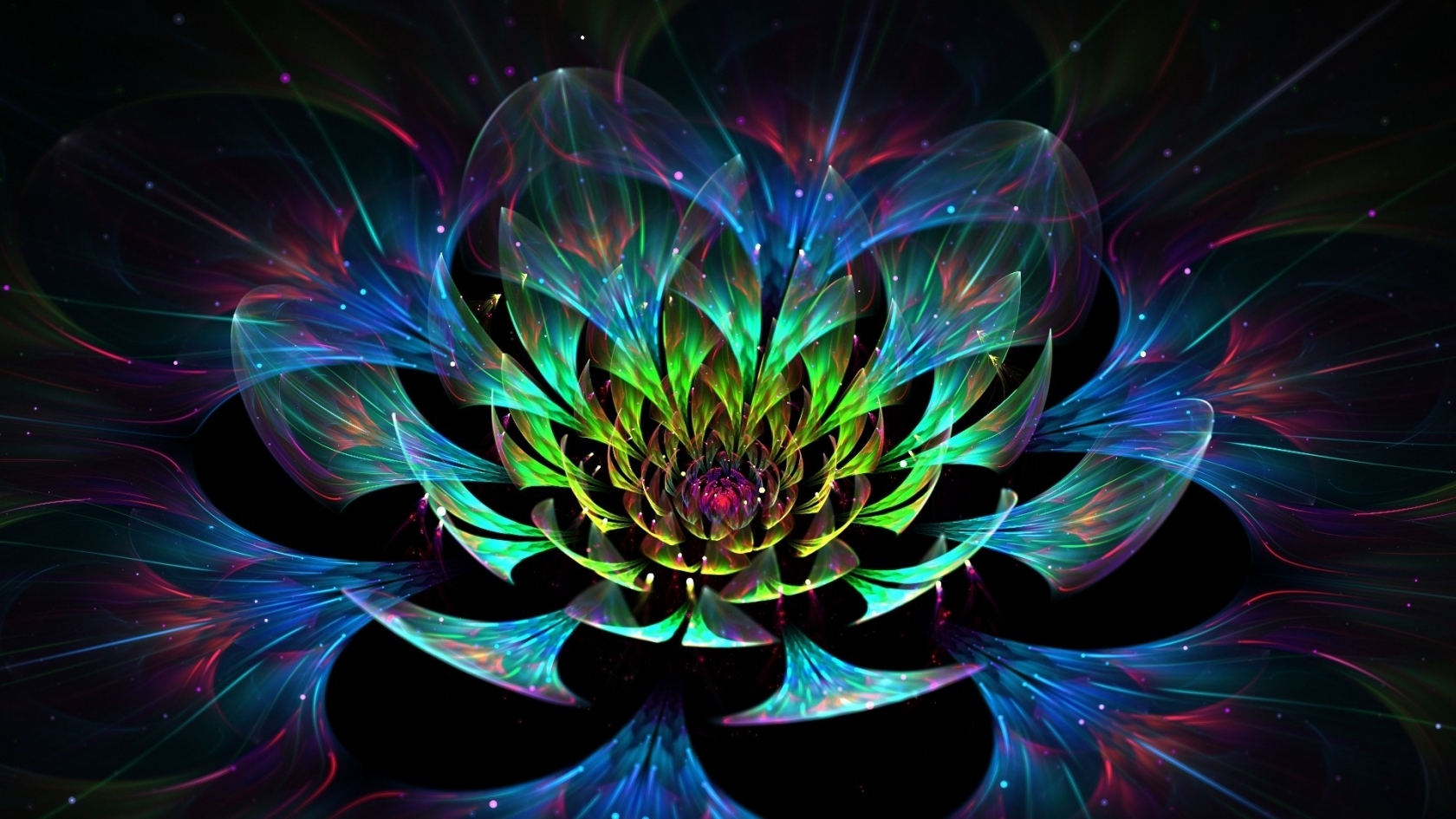 3D Lotus Flower for 1680 x 945 HDTV resolution