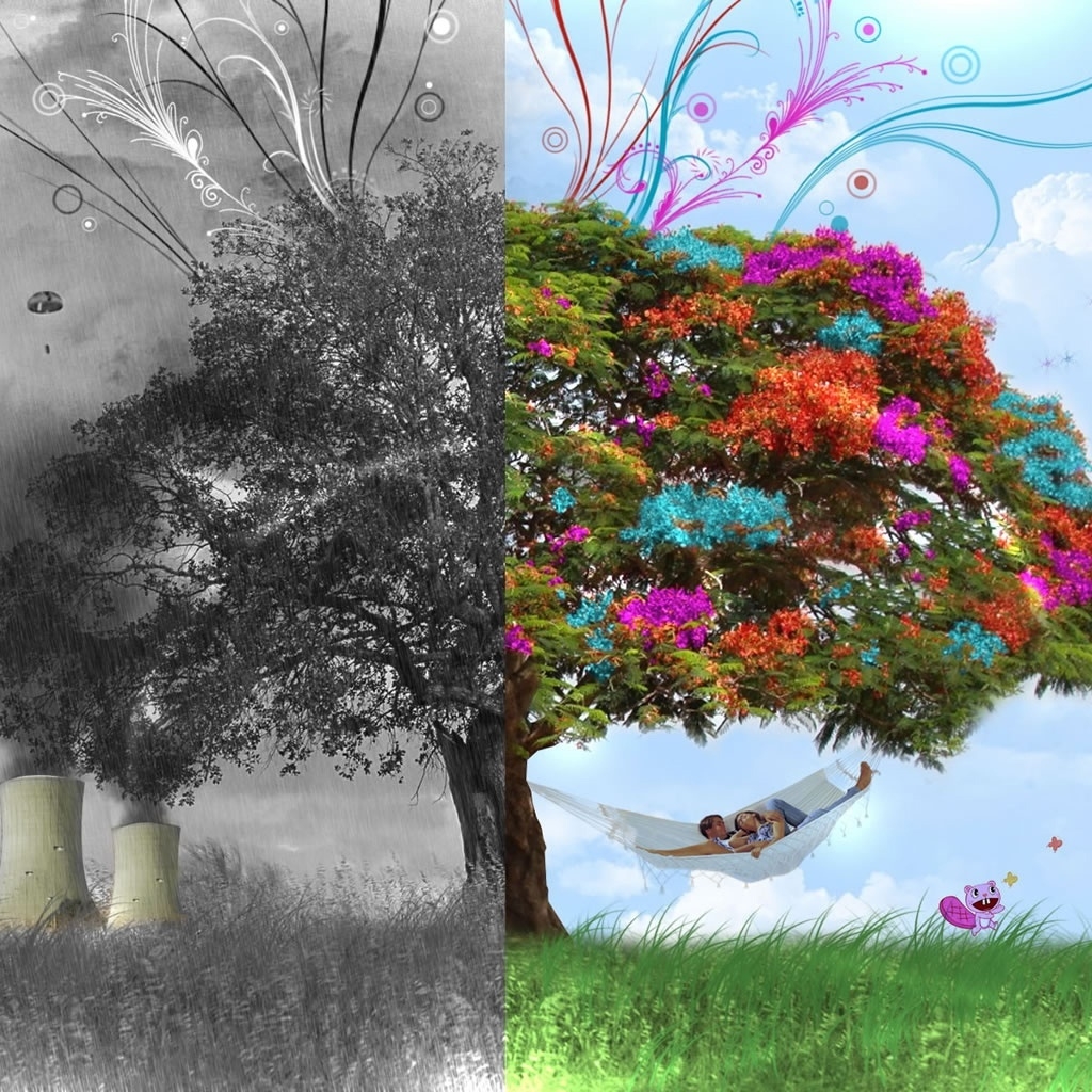 3D Tree Fantasy for 1024 x 1024 iPad resolution