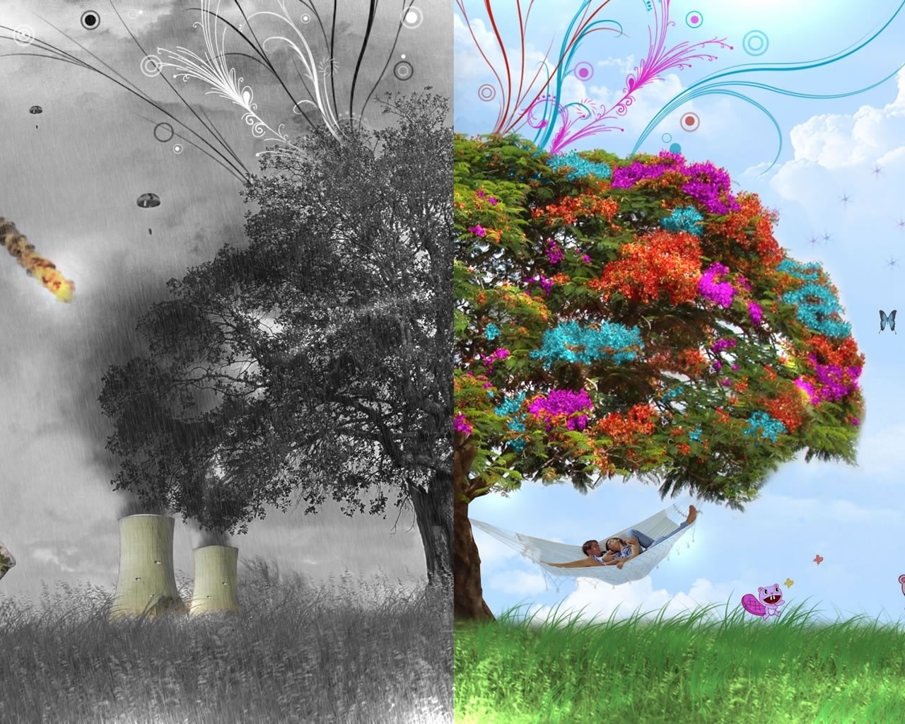 3D Tree Fantasy for 1280 x 1024 resolution