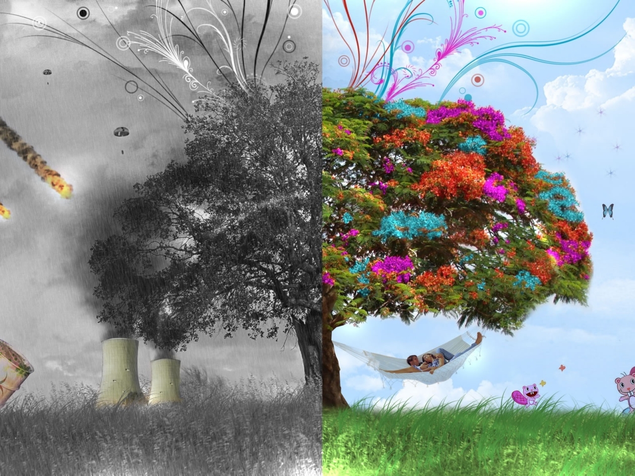 3D Tree Fantasy for 1280 x 960 resolution