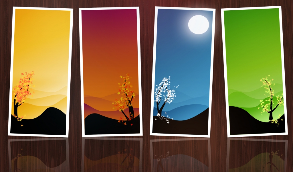 4 Seasons Frames for 1024 x 600 widescreen resolution
