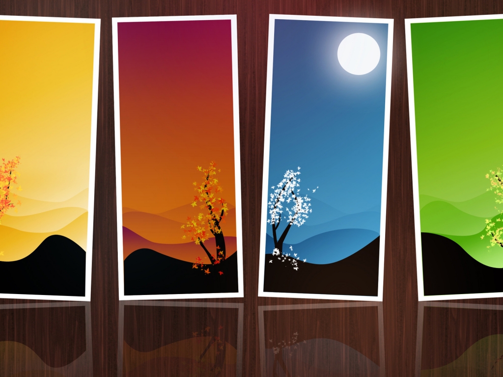 4 Seasons Frames for 1024 x 768 resolution