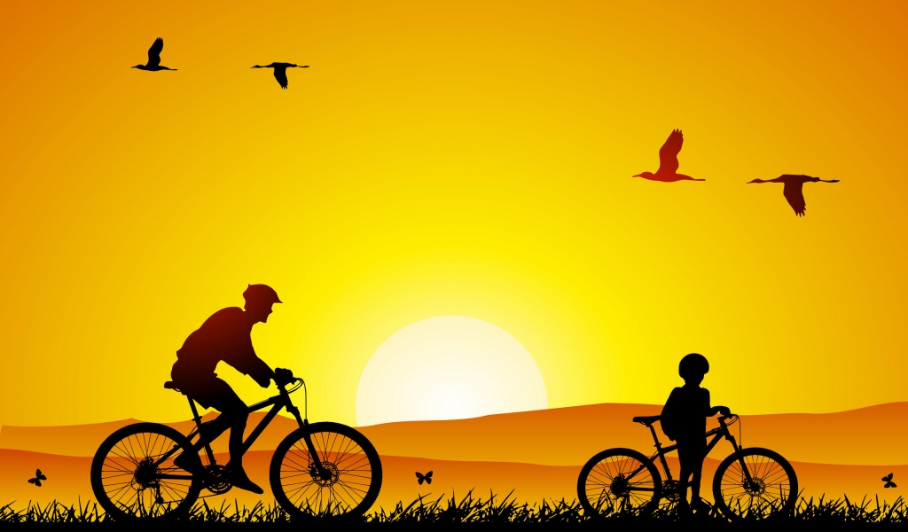 A bicycle ride for 1024 x 600 widescreen resolution