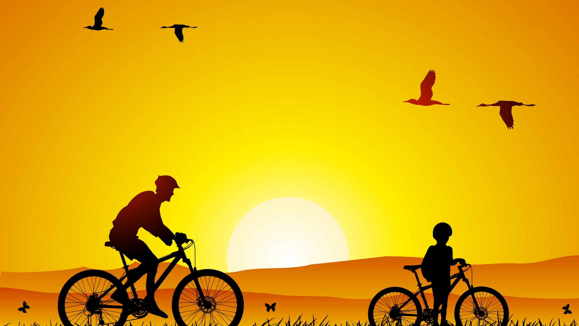 A bicycle ride for 1920 x 1080 HDTV 1080p resolution