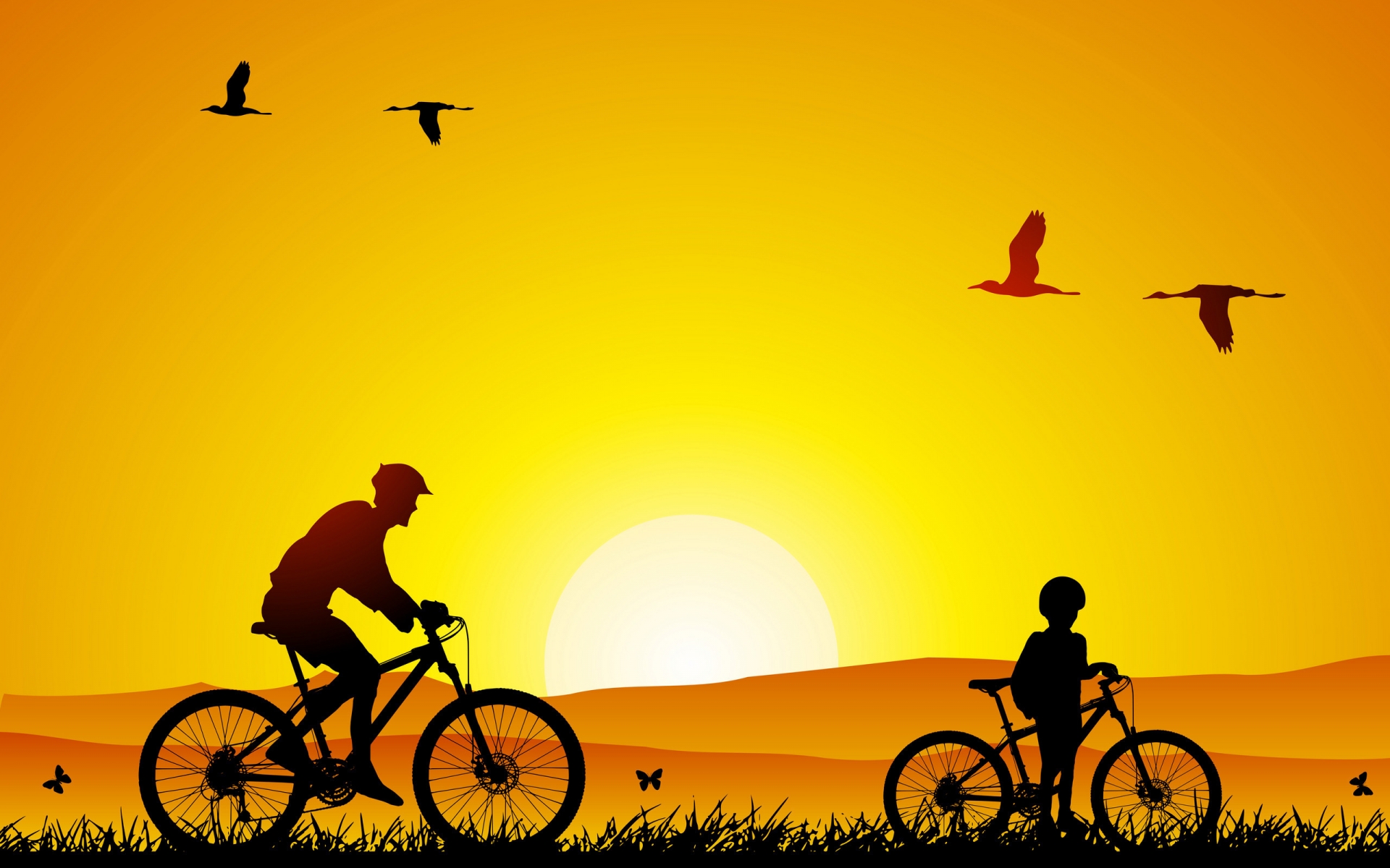 A bicycle ride for 1920 x 1200 widescreen resolution