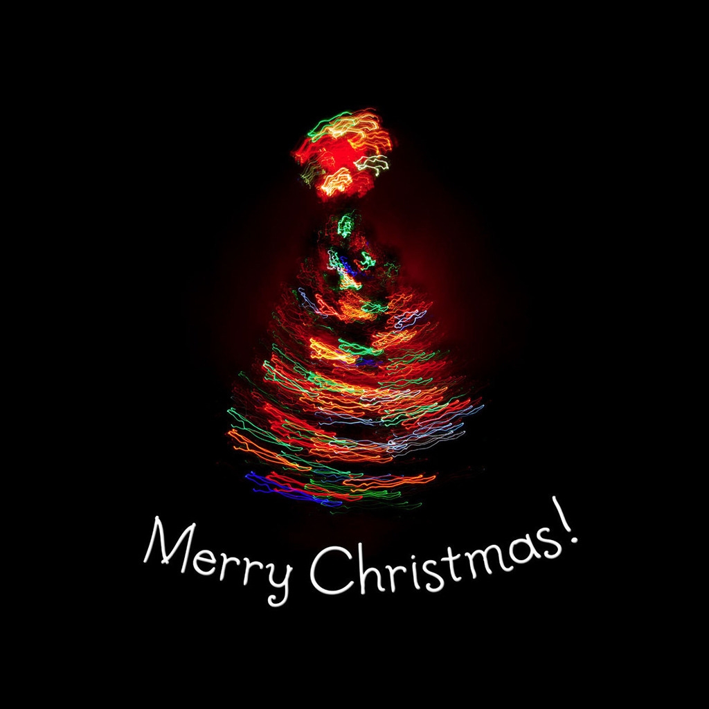 A colorful Merry Christmas for 1024 x 1024 iPad resolution
