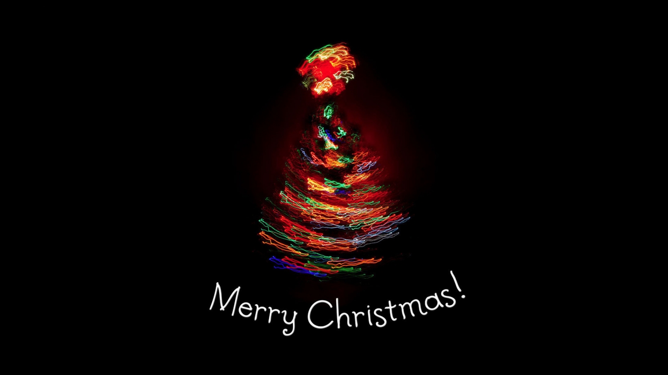 A colorful Merry Christmas for 1366 x 768 HDTV resolution