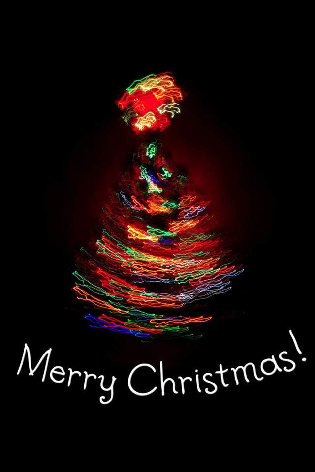 A colorful Merry Christmas for 640 x 960 iPhone 4 resolution