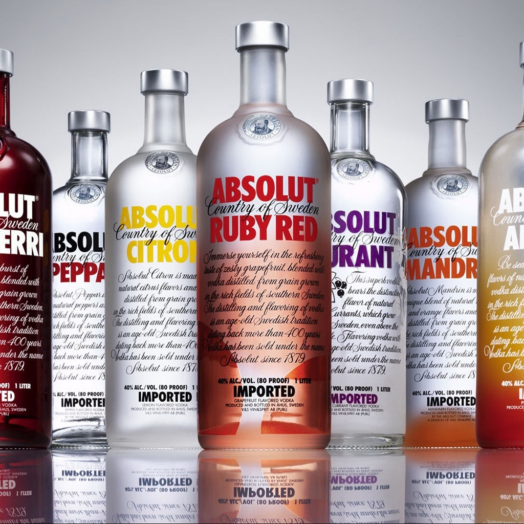 Absolut Vodka Sortiments for 1024 x 1024 iPad resolution