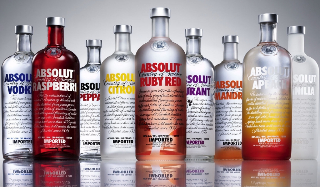 Absolut Vodka Sortiments for 1024 x 600 widescreen resolution