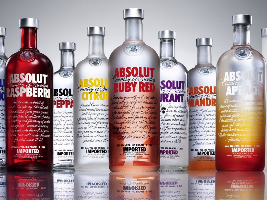 Absolut Vodka Sortiments for 1024 x 768 resolution
