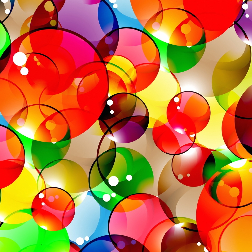 Abstract Colorful Bubbles for 1024 x 1024 iPad resolution