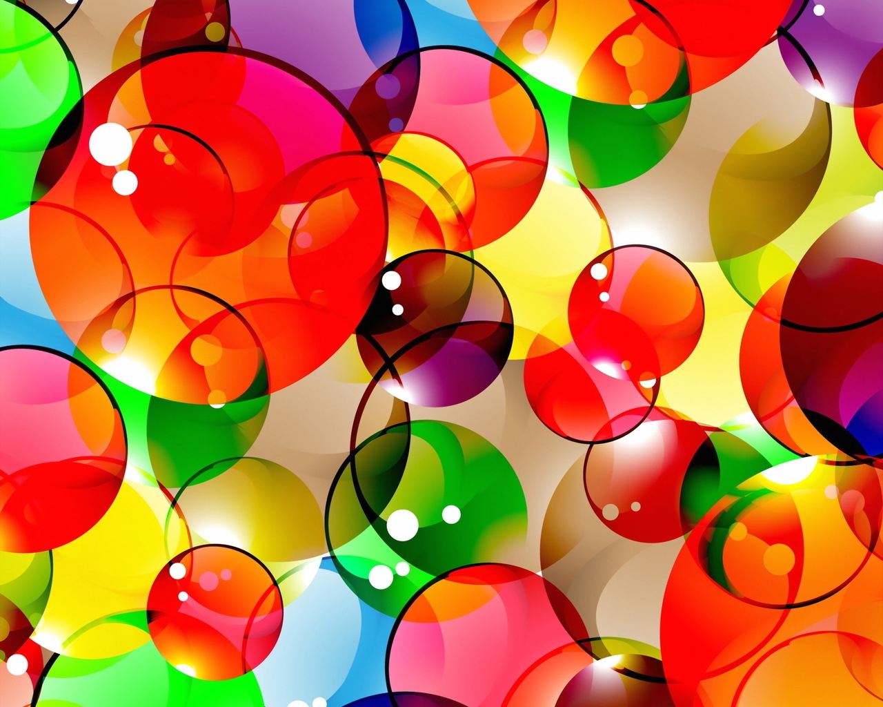 Abstract Colorful Bubbles for 1280 x 1024 resolution