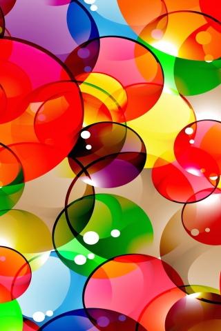 Abstract Colorful Bubbles for 320 x 480 iPhone resolution