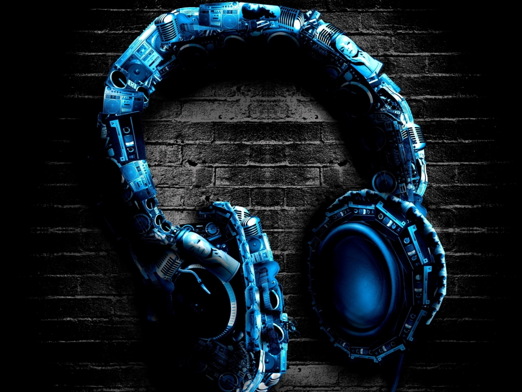 Abstract Headphones for 1024 x 768 resolution