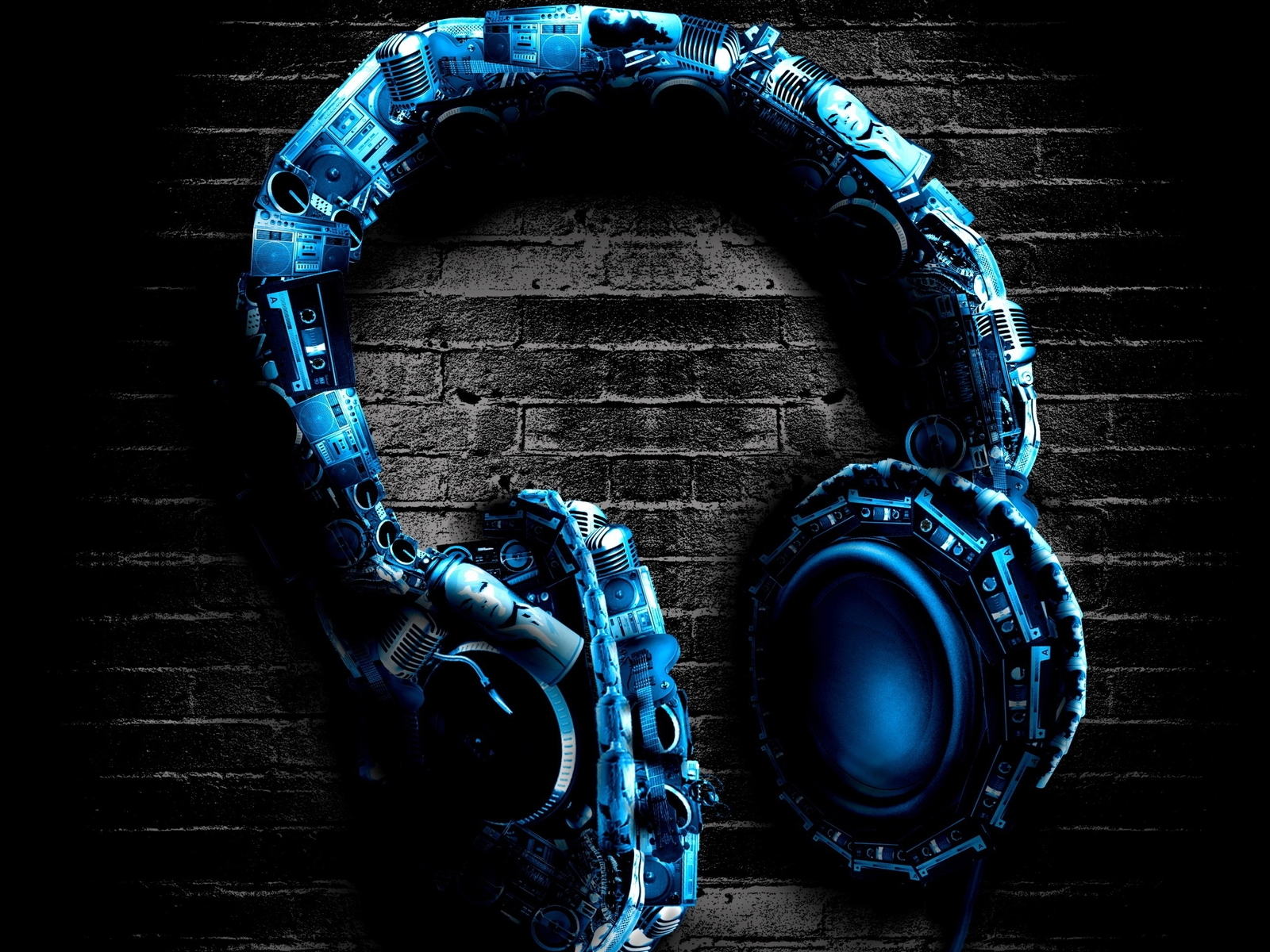 Abstract Headphones for 1600 x 1200 resolution