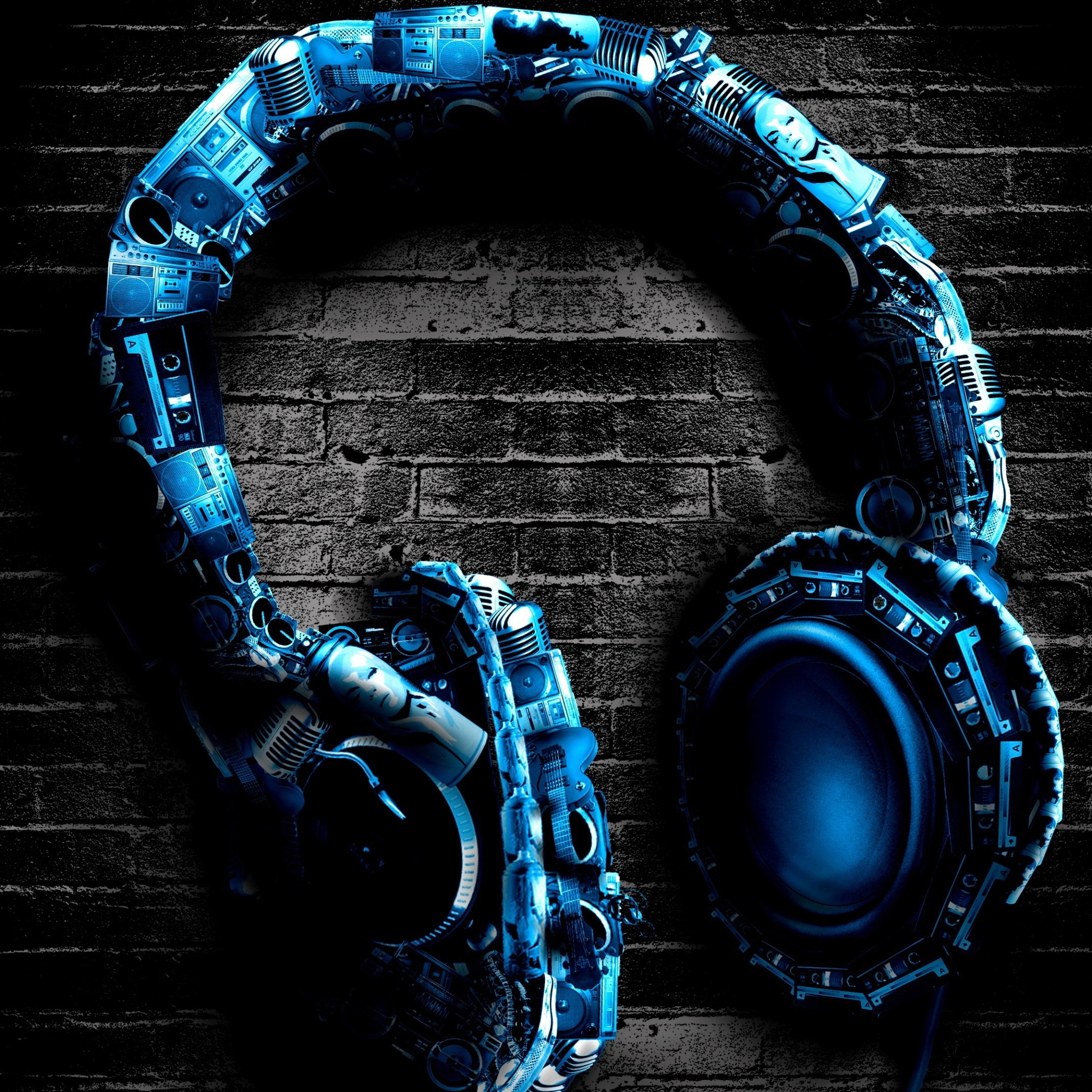 Abstract Headphones for 2048 x 2048 New iPad resolution