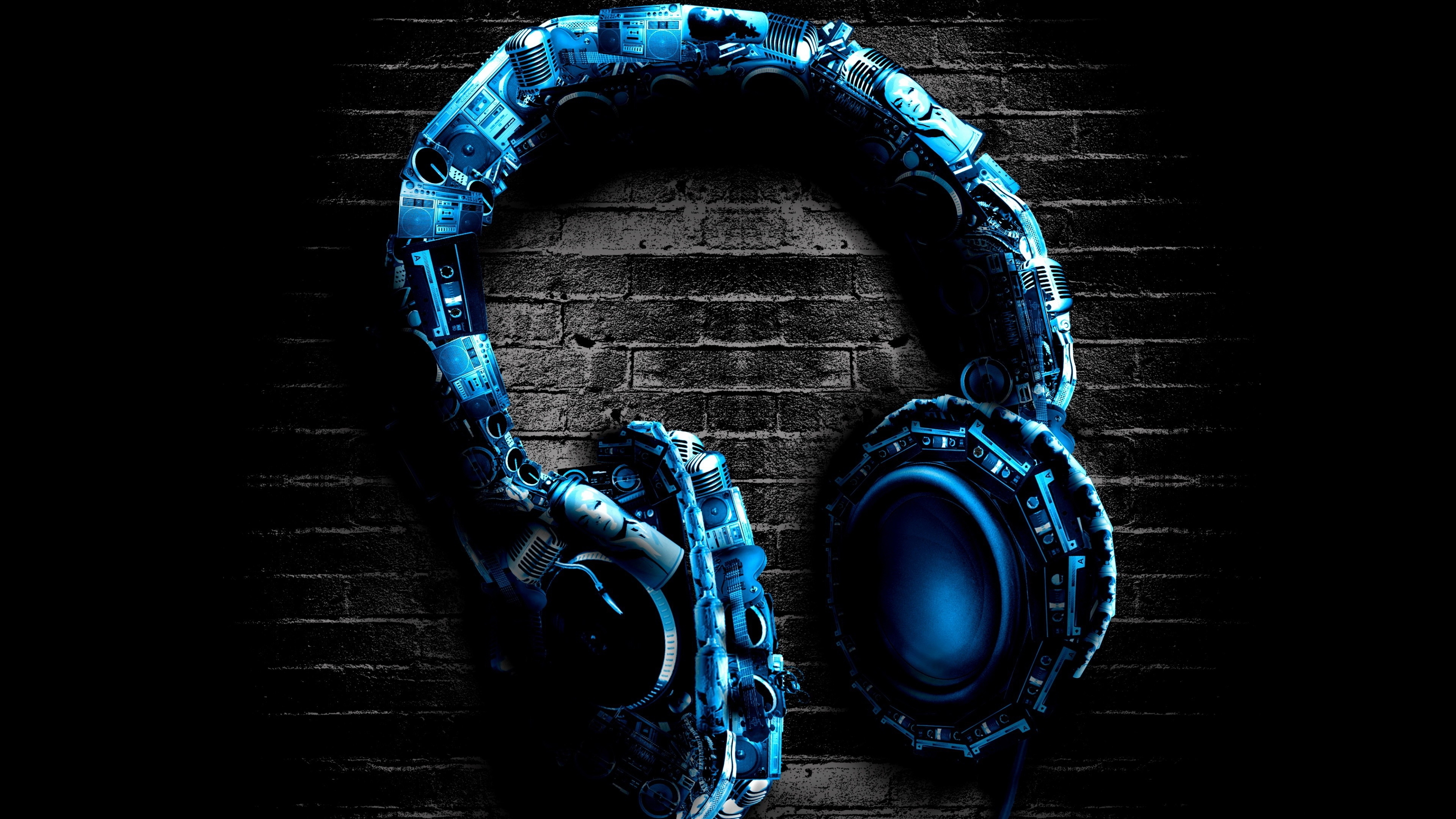 Abstract Headphones for 3840 x 2160 Ultra HD resolution