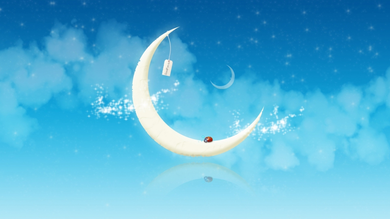 Abstract moon 3d for 1366 x 768 HDTV resolution