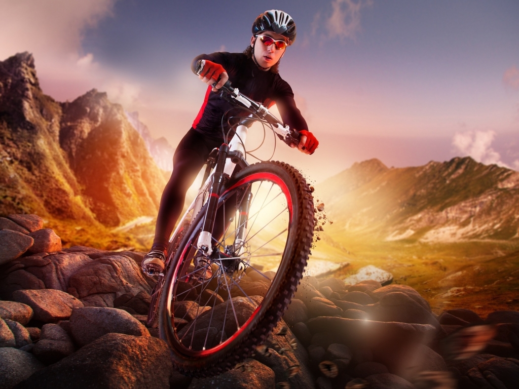 Abstract Mountain Biker for 1024 x 768 resolution