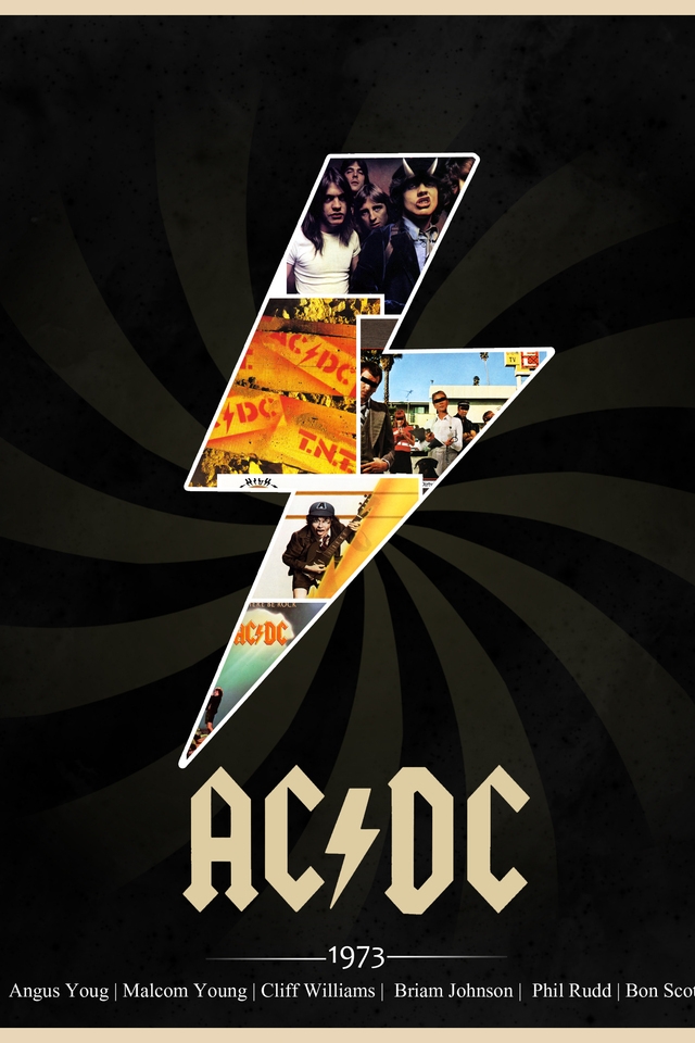 Ac Dc Logo for 640 x 960 iPhone 4 resolution