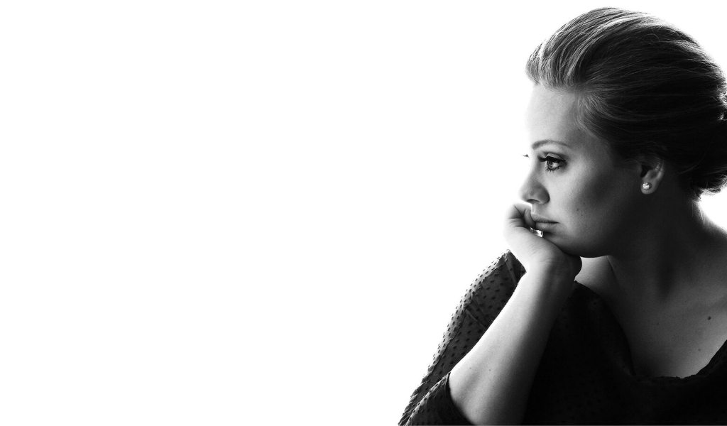 Adele Black and White for 1024 x 600 widescreen resolution