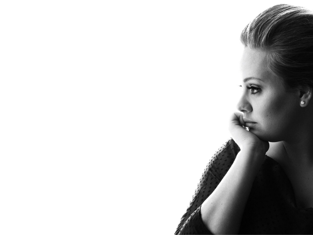 Adele Black and White for 1024 x 768 resolution