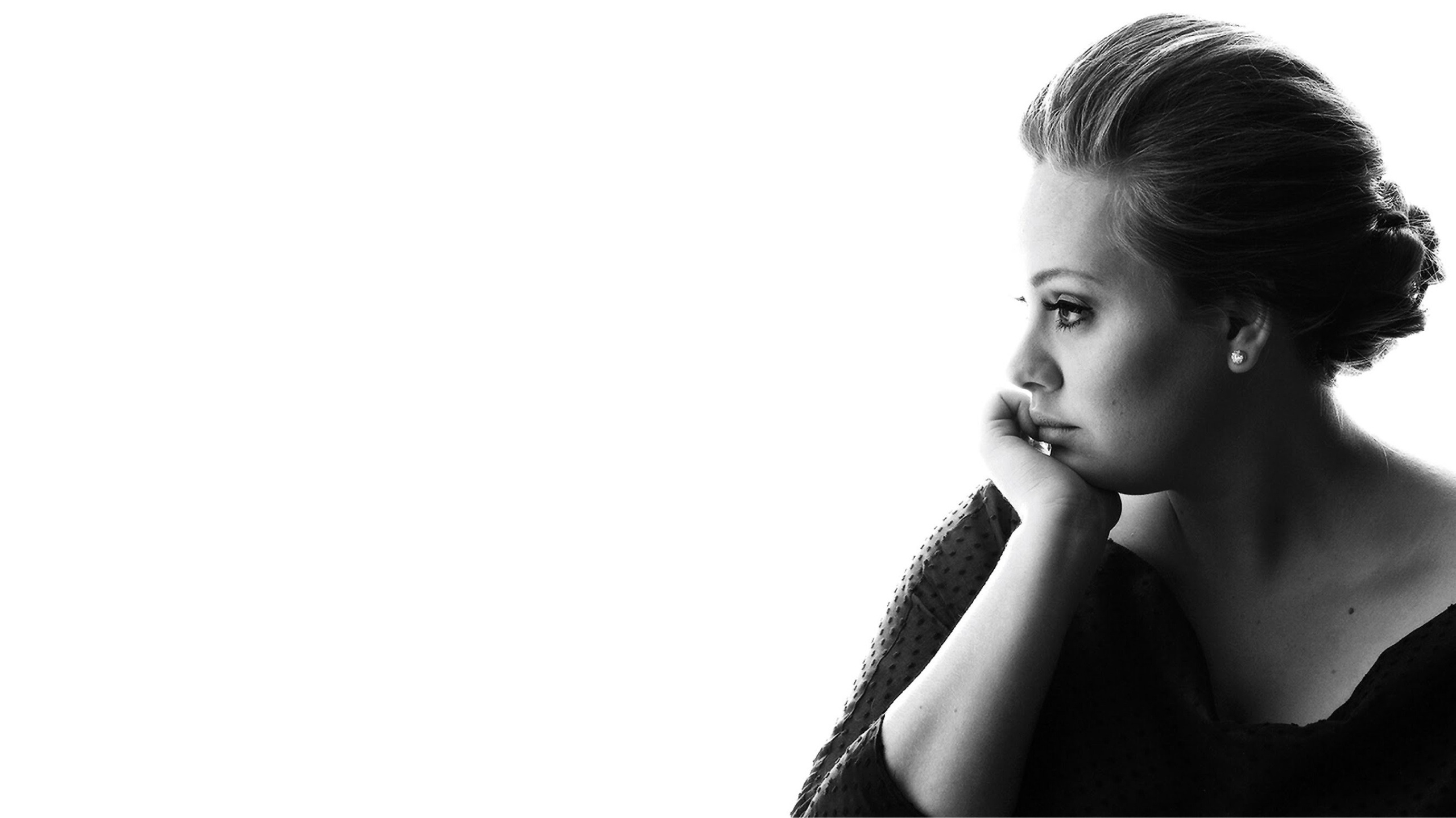 Adele Black and White for 2560x1440 HDTV resolution