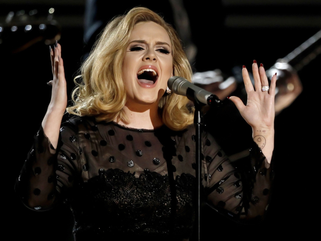 Adele Singing for 1024 x 768 resolution