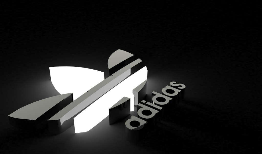 Adidas Black & White Logo for 1024 x 600 widescreen resolution