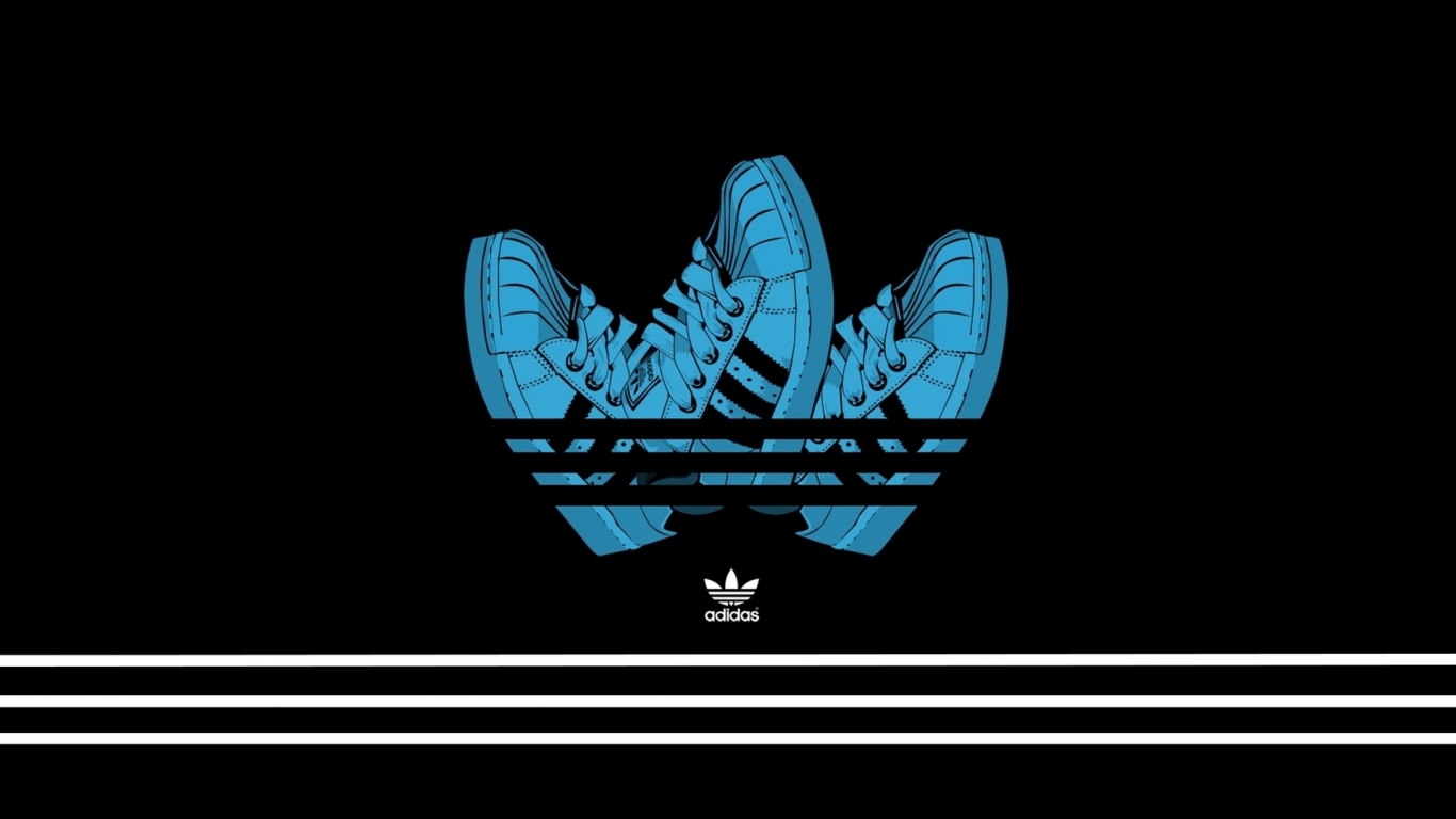 Adidas Creative Logo Design for 1366 x 768 HDTV resolution